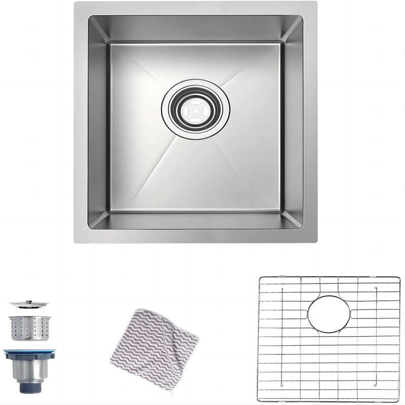 Bar Sink, 17-Inch Undermount Kitchen Sink, 16 Gauge Stainless Steel Single Bowl