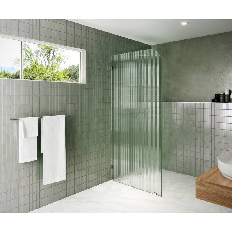 Glass Warehouse FL-RAD-36-L Aurora 78" High x 36" Wide Shower Screen