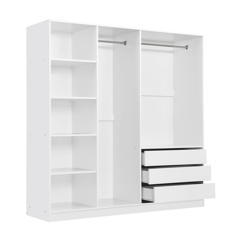 Roomfitters Open Wardrobe Closet System, Freestanding Armoire and Large Storage Organizer with Hanging Rails