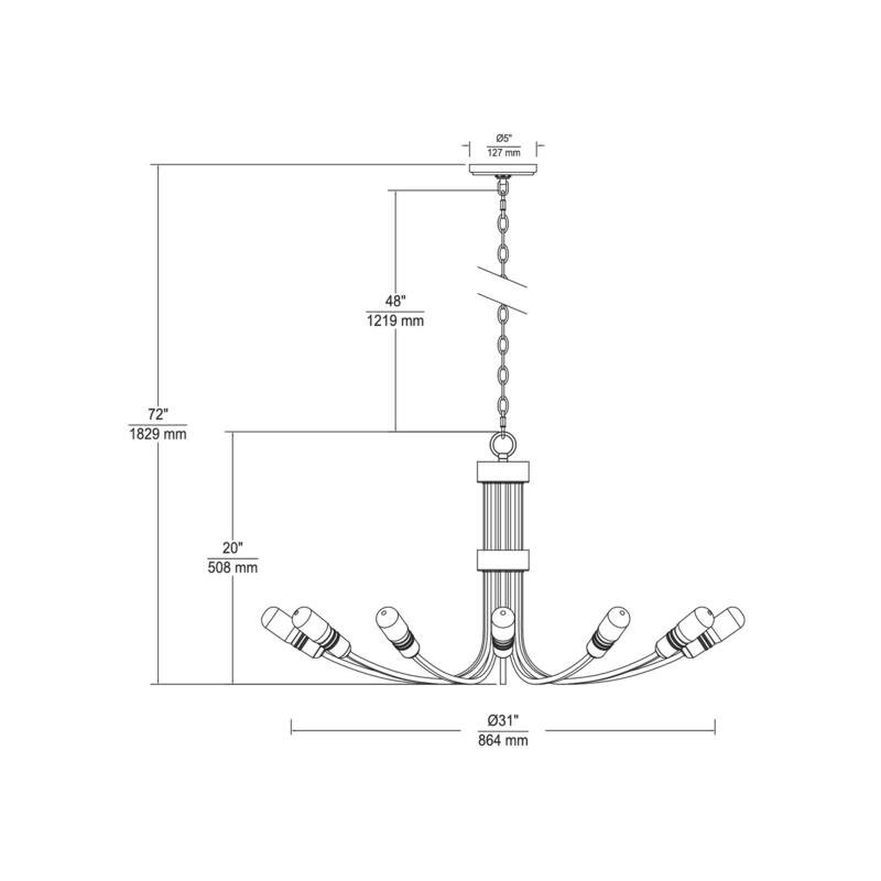 Elk Home Conway Painted Aged Brass Metal 12 Light Chandelier