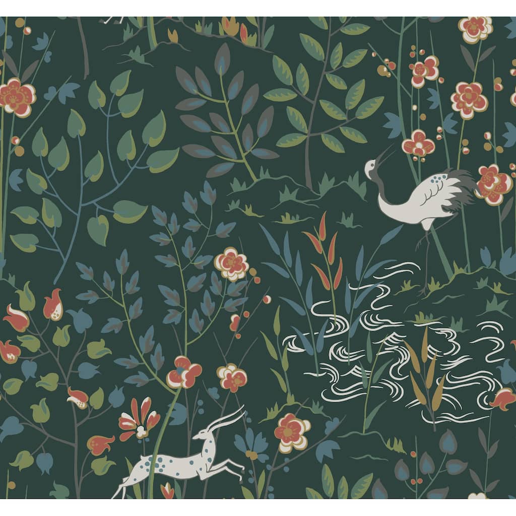 Ronald Redding Aspen Dark Green Wallpaper