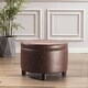 preview thumbnail 23 of 35, WOVENBYRD Large Round Storage Ottoman, Lift Off Lid Chocolate