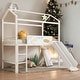 preview thumbnail 2 of 12, Twin Size Metal Loft Bed with Two-sided writable Wooden,Metal House Bed With Slide,Multi-Functional Children's Loft Bed