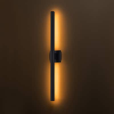 C Cattleya 2-Light Matte Black Dimmable Modern LED Outdoor Wall Sconce