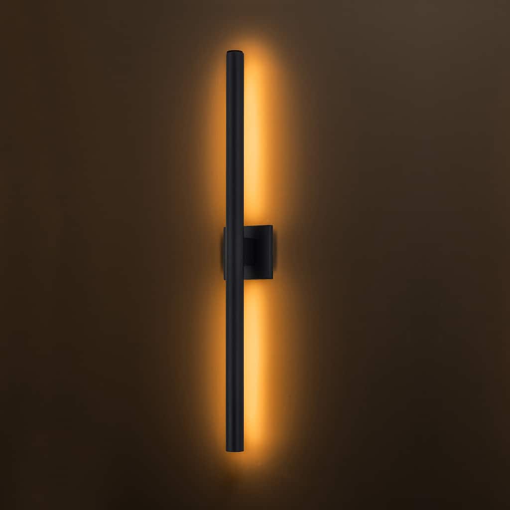 C Cattleya 2-Light Matte Black Dimmable Modern LED Outdoor Wall Sconce