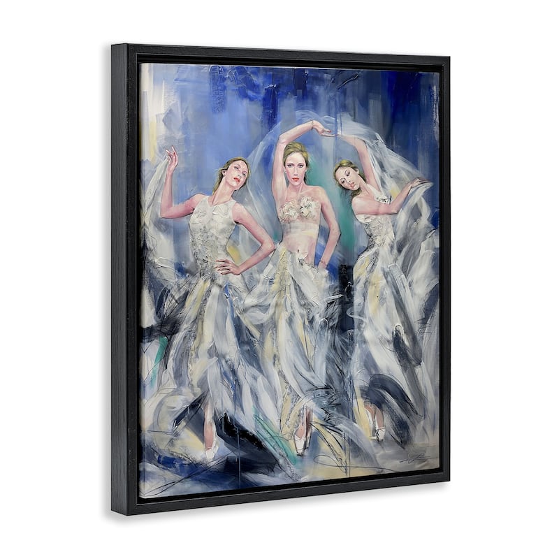Stupell Fashionable Dancer Trio Framed Floater Canvas Wall Art Design By Lucille Lee