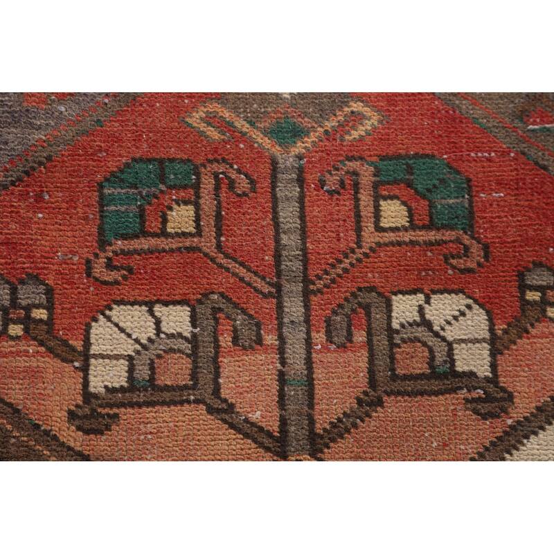 Distressed Bakhtiari Persian Vintage Area Rug Hand-Knotted Wool Carpet - 7'1"x 10'3"