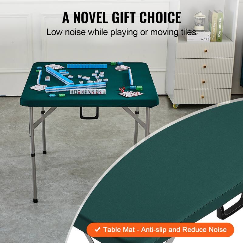 Mahjong Table Portable Domino Game Table with 1 Set of Dominoes for Mahjong Poke Puzzles
