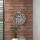 preview thumbnail 8 of 16, White Metal Distressed Pocket Watch Inspired Decorative Wall Clock with Black Accents