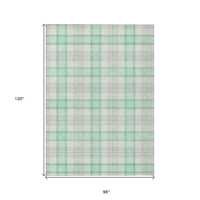 HomeRoots Plaid Transitional Rectangle Outdoor Rug