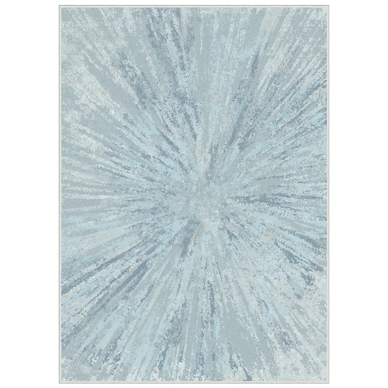 Mcow Abstract Modern Microfiber Low-Pile Washable Area Rug