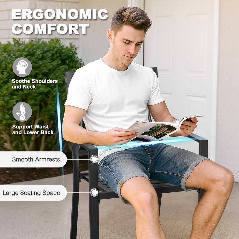 Outdoor 5-Piece Dining Set with 1.57'' Umbrella Hole