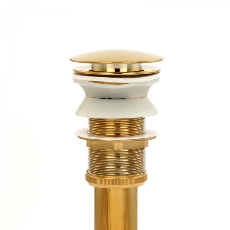 Pop-up Sink Drain With Overflow Brass Gold PVD Renovators Supply