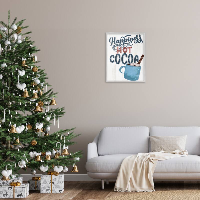 Stupell Happiness Is Hot Cocoa Framed Giclee Art Design By Kim Allen