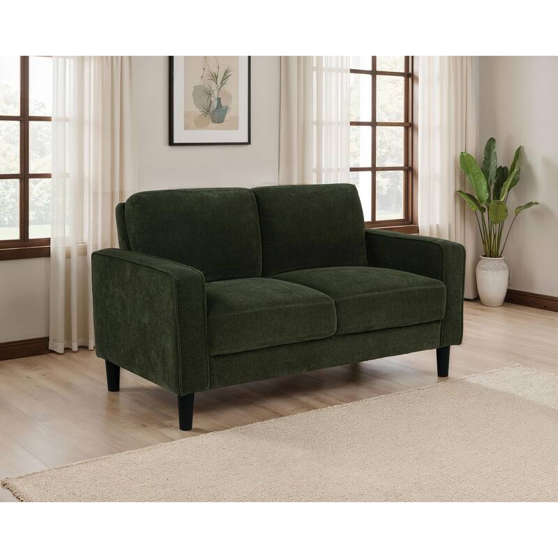 Ruth Fabric Upholstered Track Arm Loveseat