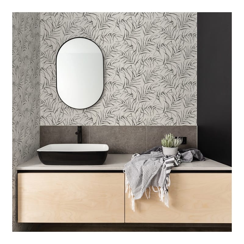 Advantage Lani Grey Fronds Wallpaper - 21 x 396 x 0.025