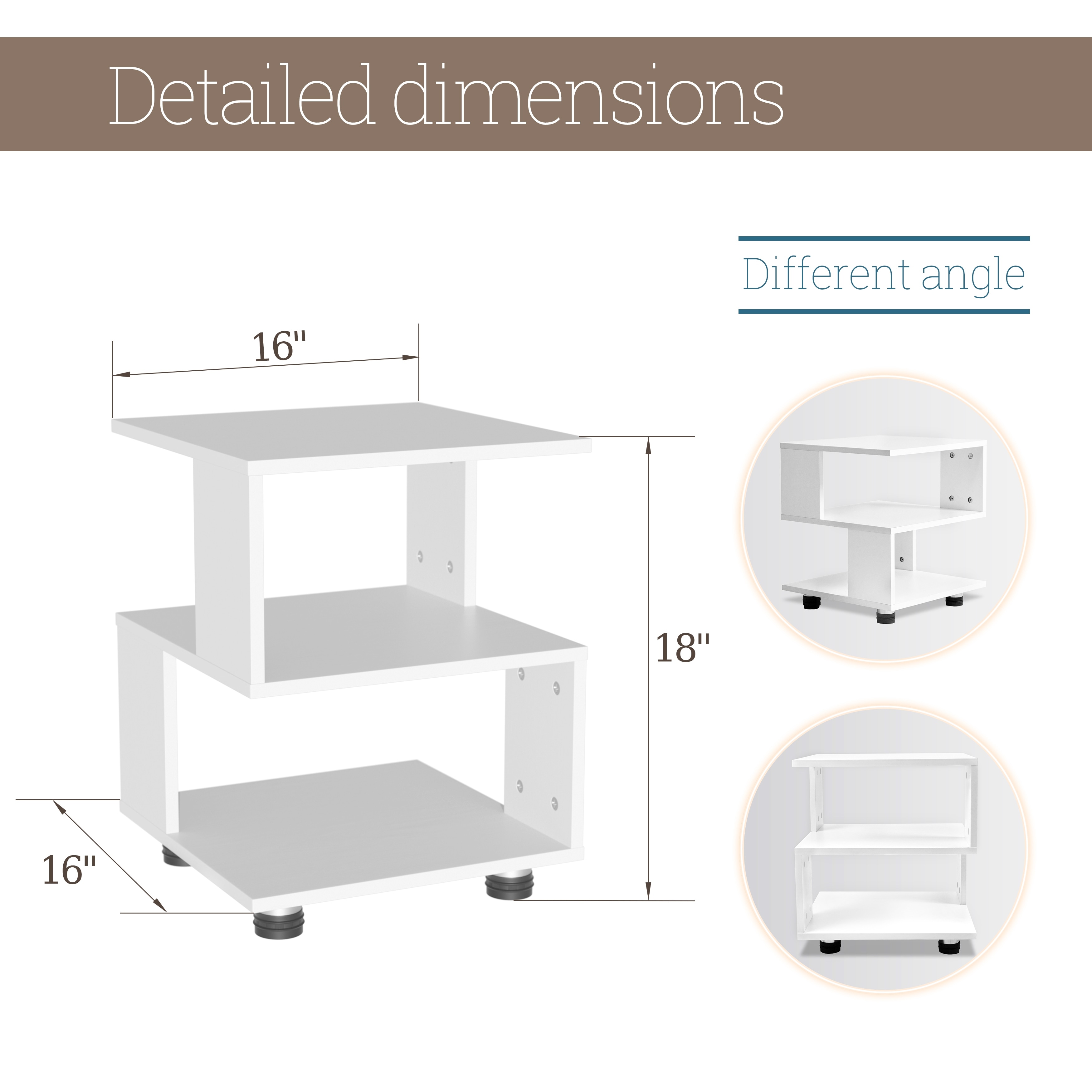 Modern 2-Tier Hollow Rectangle Magic Cube Nightstands-image