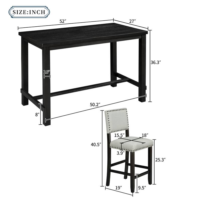 Small Apartment Dining Table and Chair Sets Kitchen Dining Table and Chair Sets with Nailhead Trim Chairs for Dining Room