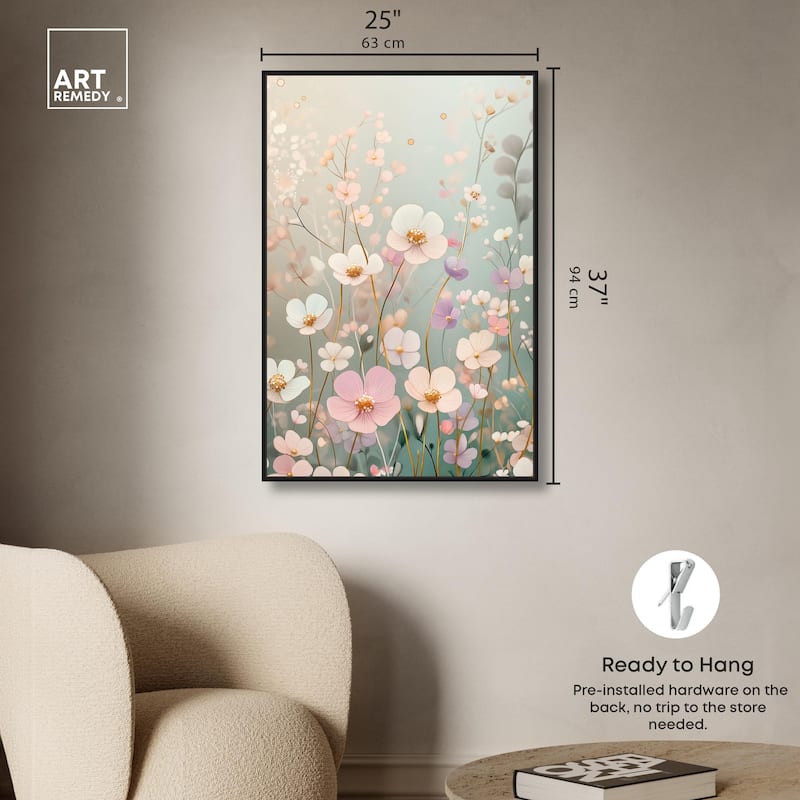 Tiny Blooms I Canvas by Art Remedy