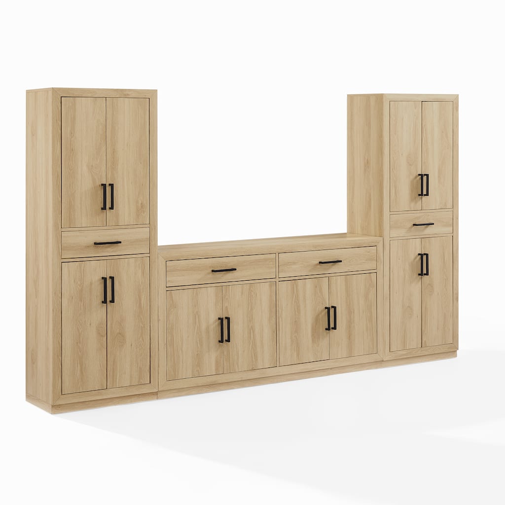 Crosley Isla 3-Piece Sideboard And Pantry Set- Sideboard & 2 Pantries