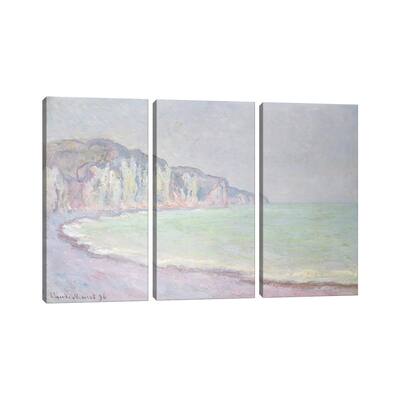 iCanvas "Cliffs at Pourville, 1896" by Claude Monet 3-Piece Canvas Wall Art Set