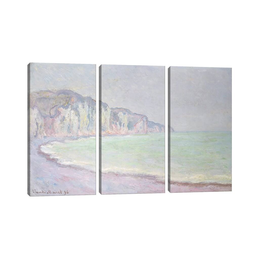 iCanvas "Cliffs at Pourville, 1896" by Claude Monet 3-Piece Canvas Wall Art Set