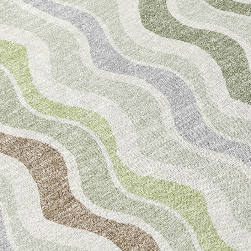 Machine Washable Indoor/ Outdoor Funky Stripe Chantille Rug