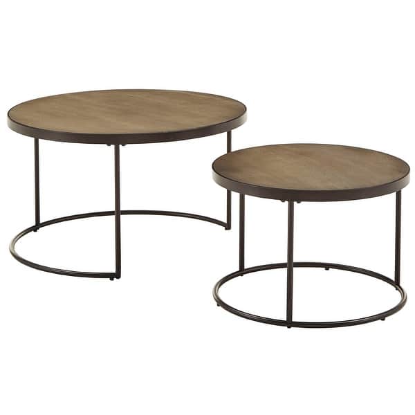 Downing Wood Round Nesting Coffee Table Set By Inspire Q Modern Overstock 30417284