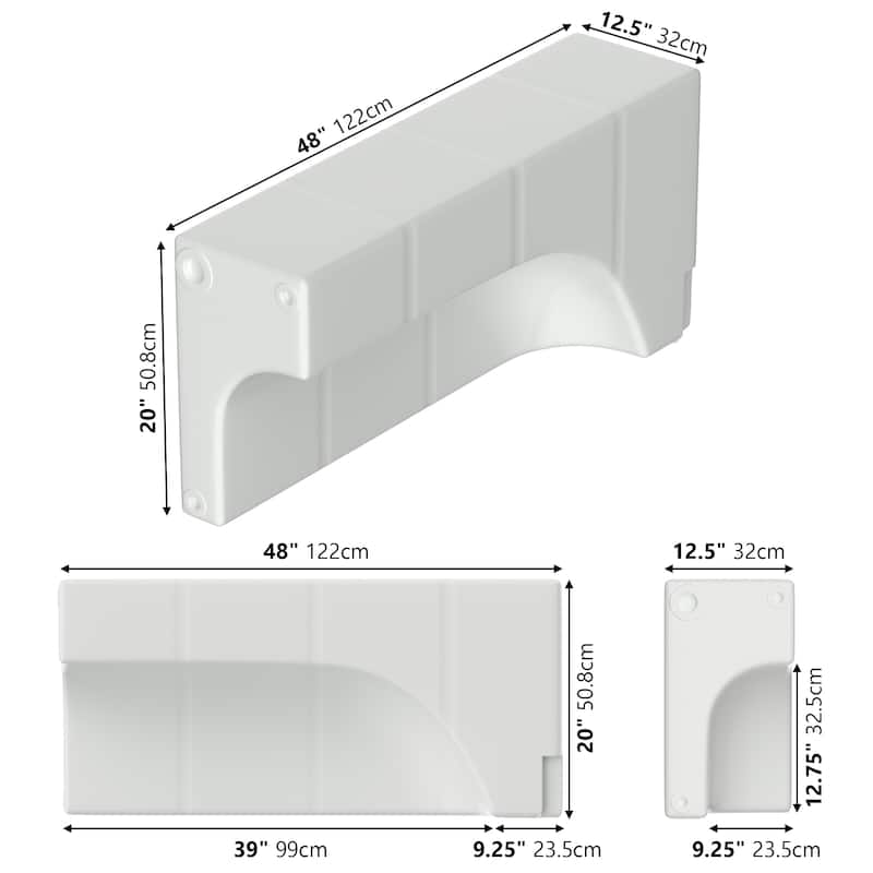 RV Water Tank with Wheel Well Mount - Large Capacity RV Freshwater Storage - 48*12.5*20INCH