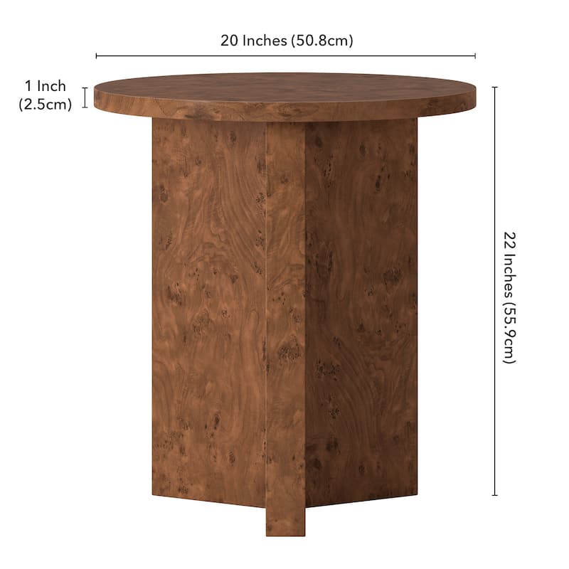 Anders 20" Wide Burled Side Table - 20" Wide