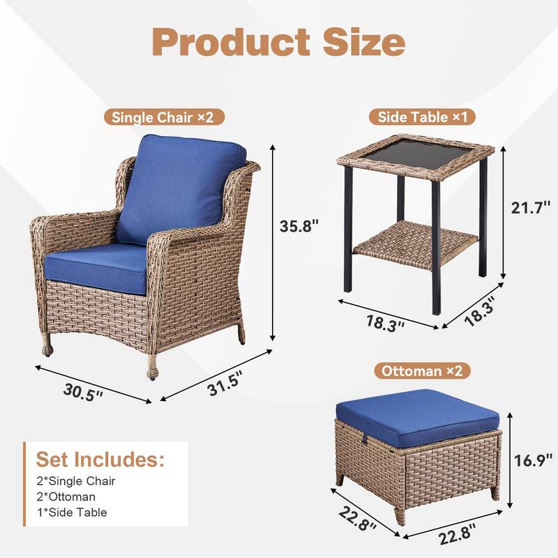 Pocassy Outdoor Patio Swivel Chair Glider Chair with Side Table Set.