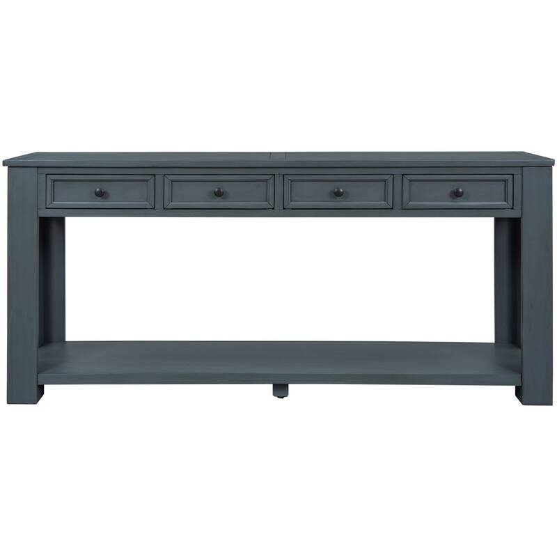 Merax Rustic Console Table with Storage Drawers and Bottom Shelf