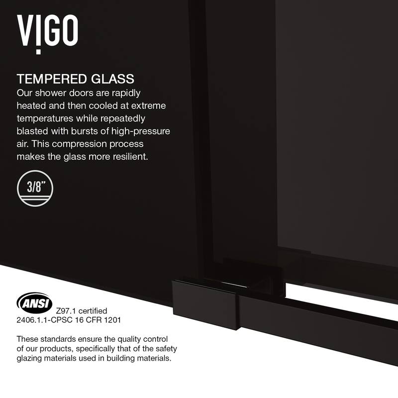 VIGO Elan Frameless Sliding Shower Door