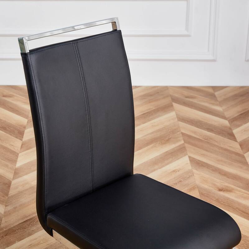 Dining Chairs,PU Faux Leather High Back Side Chair (Set of 4)