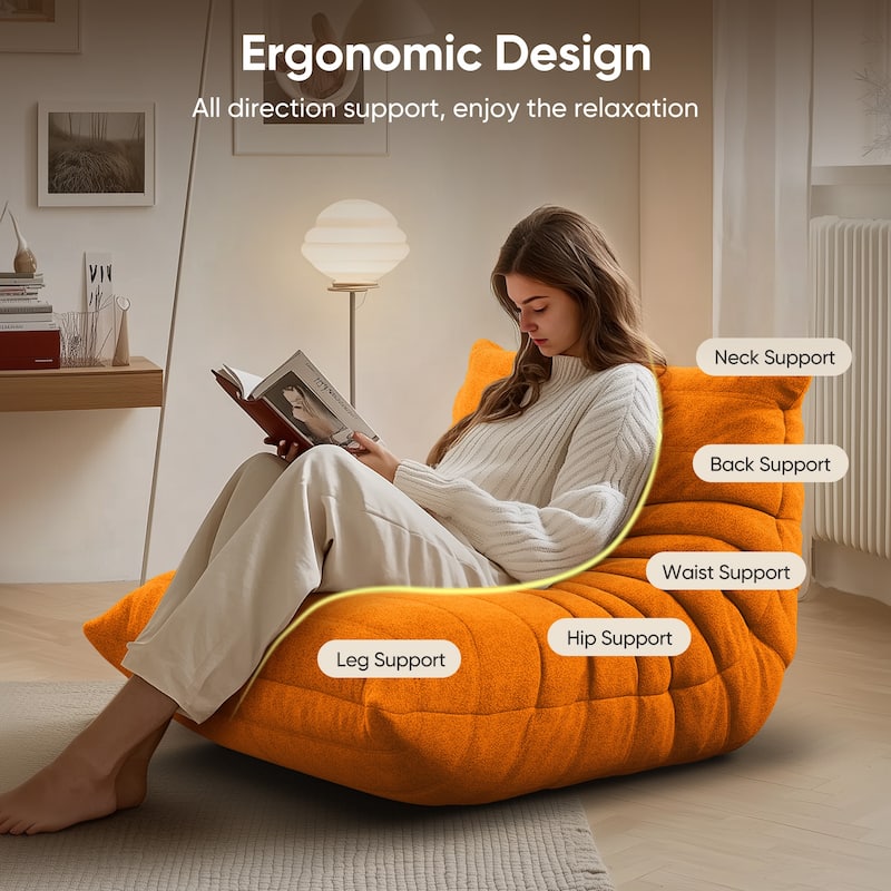Lazy Fireside Sofa Lounge Chair Filled by High Density Memory
