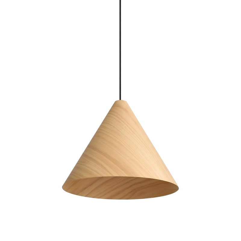 Golden Lighting Conique 2-light Pendant in Light Walnut - Silver