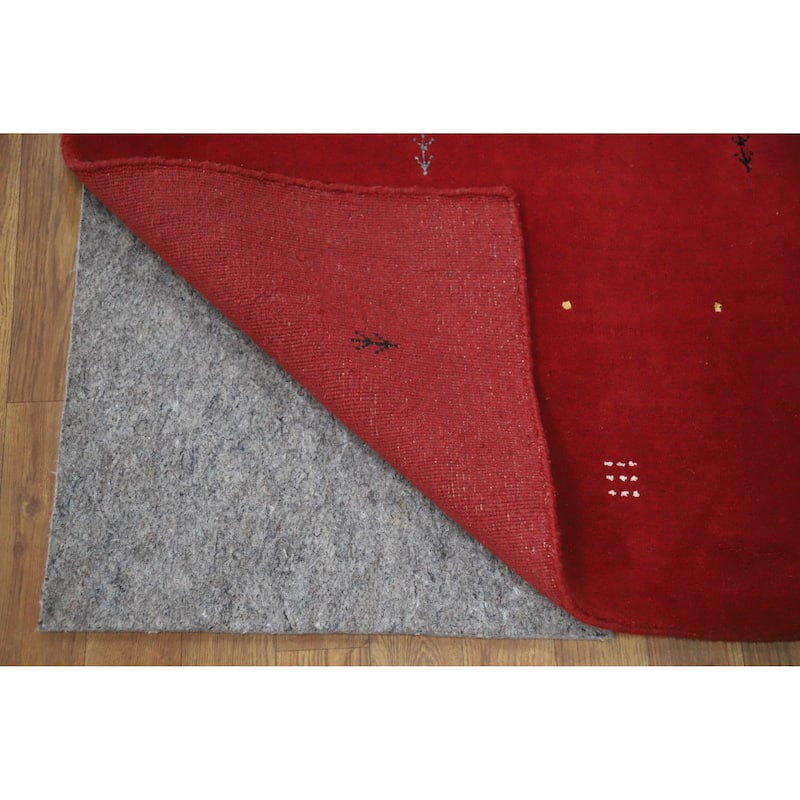 Hand Knotted Oriental 100% Wool Carpet Tribal Tribal Red Gabbeh Area Rug - 7' 11'' X 5' 9''