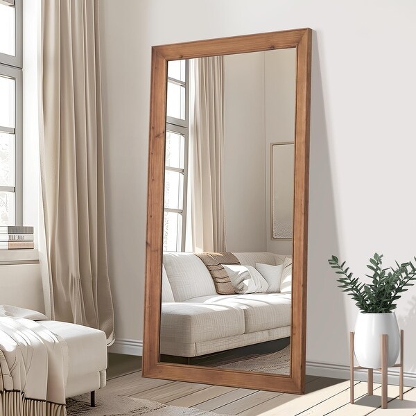 （株）吉桂　stand mirror  b3600wn Portable Solid Wood Full-Length Mirror with Stand, Vertical Grain