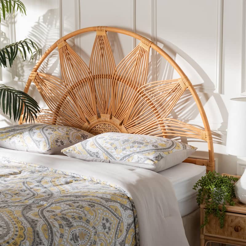 Jasmine Modern Bohemian Natural Rattan Standalone Headboard