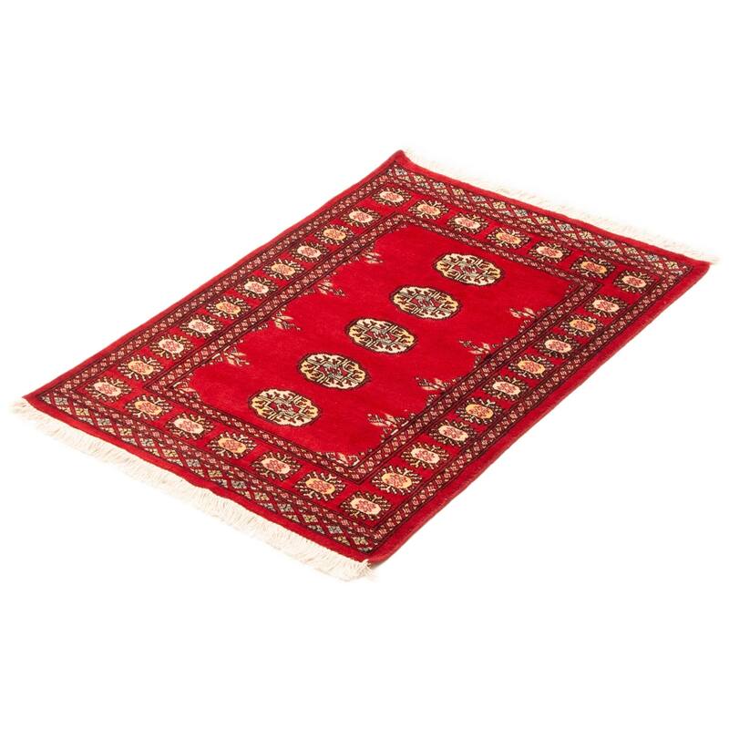 ECARPETGALLERY Hand-knotted Finest Peshawar Bokhara Red Wool Rug - 2'8 x 3'11