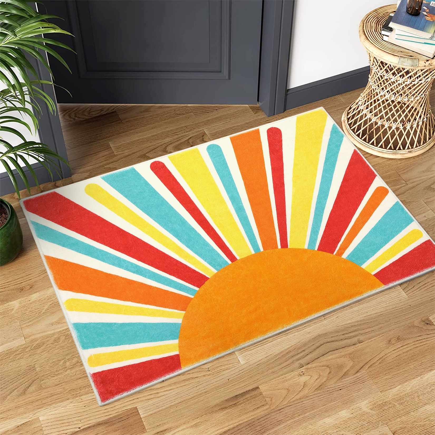 Garvee Rainbow Sol Kids Area Rug