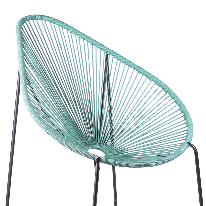 Acapulco Indoor Outdoor Steel Papasan Lounge Chair - Black