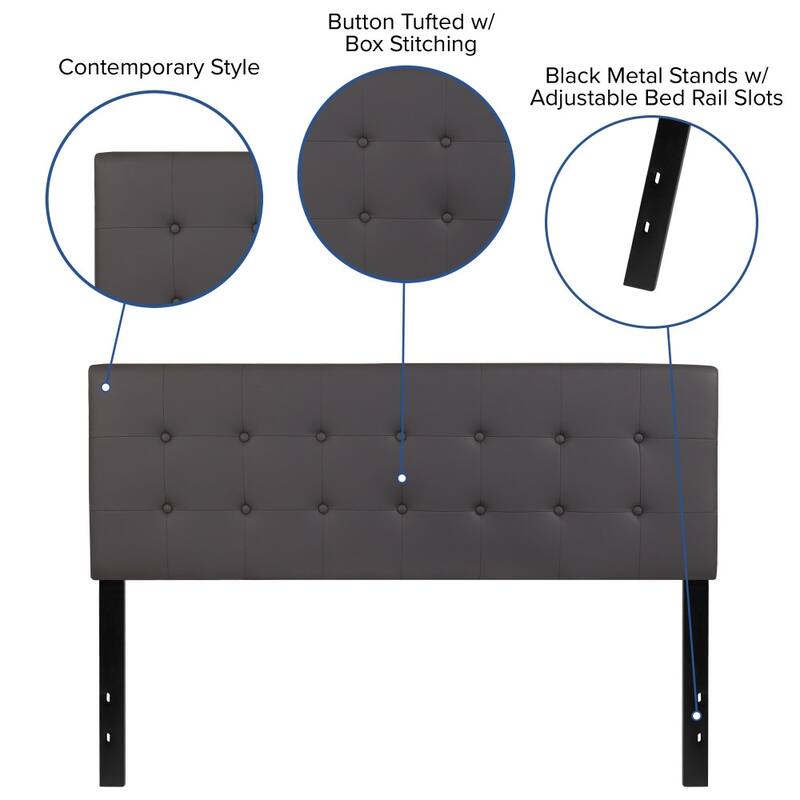 Button Tufted Upholstered Headboard