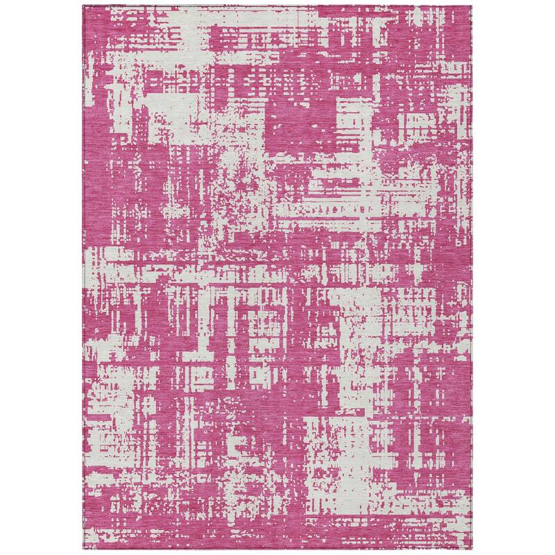Machine Washable Indoor/ Outdoor Chantille Abstract Solid Rug