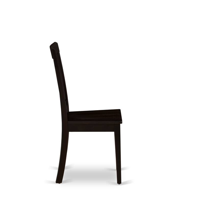 East West Furniture Dining Set Contains a Square Dining Table with Butterfly Leaf and 4 Kitchen Chairs with a Bench, Cappuccino