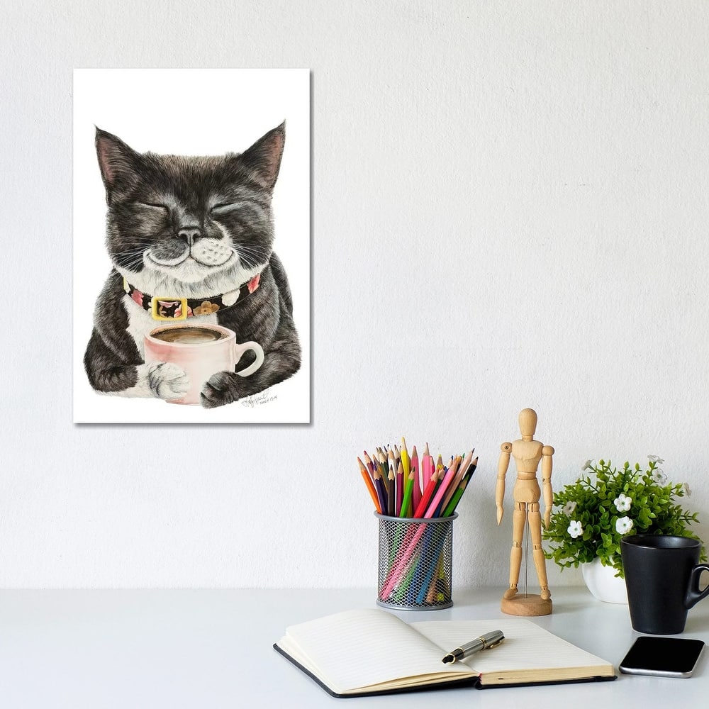 iCanvas "Purrfect Morning" by Holly Simental Canvas Print