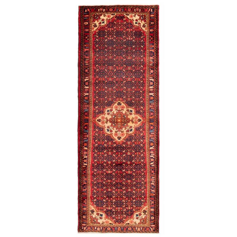 ECARPETGALLERY Hand-knotted Andelz Red Wool Rug - 3'9 x 10'11 - Red - 3'9 x 10'11