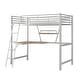 preview thumbnail 25 of 24, Industrial Modern Twin Size Loft Metal & MDF Bed with Built-in Desk and Shelf, Sturdy Construction & Safety Guaranteed, Black