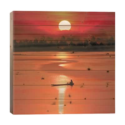 Rowling Alone Print On Wood by Sarawut Intarob - Multi-Color