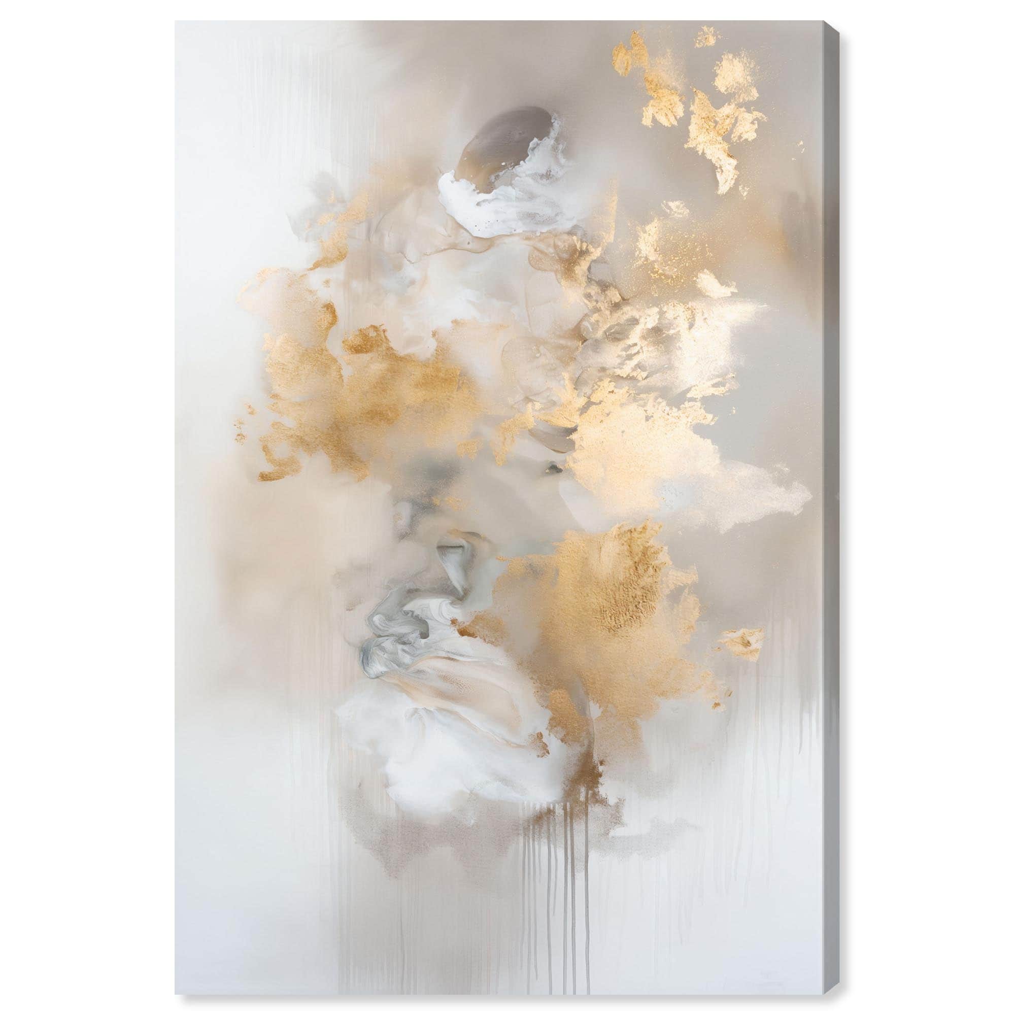 Golden Veil on Cream Boho Decor Canvas Print by Art Remedy